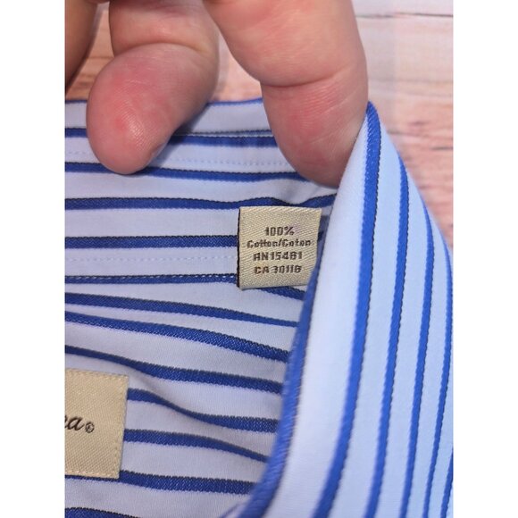 Tommy Bahama Mens Blue & White Striped Shirt 16 XL - Picture 5 of 7